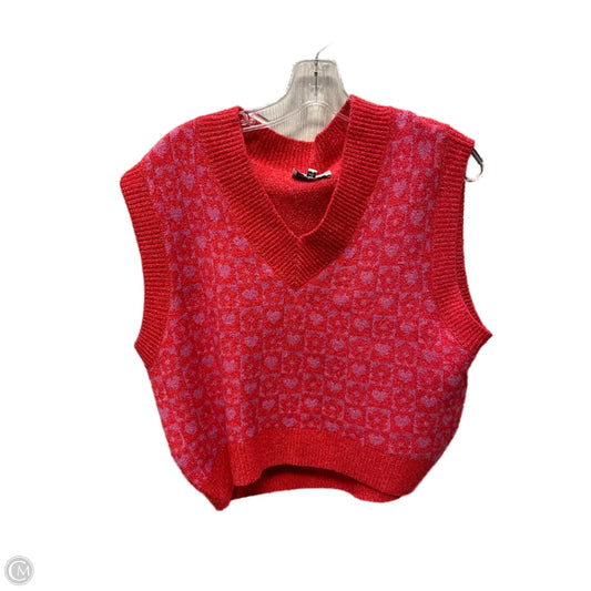 Sweater Short Sleeve By Freshman In Purple & Red, Size: M