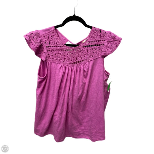 Top Short Sleeve By Terra & Sky In Purple, Size: Xl