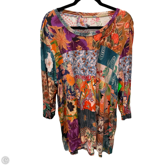 Tunic Long Sleeve By Johnny Was In Floral Print, Size: Xl