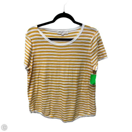 Top Short Sleeve By Loft In Striped Pattern, Size: L