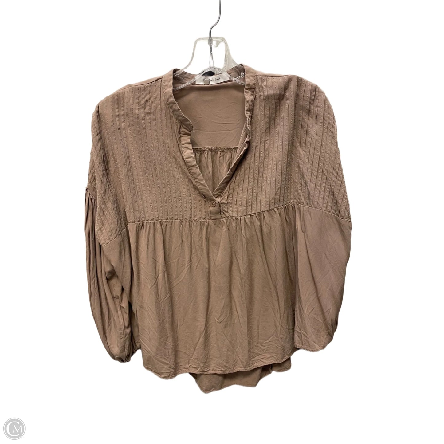 Top Long Sleeve By Mustard Seed In Brown, Size: M