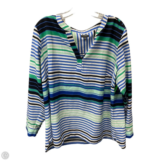 Top Long Sleeve By Talbots In Striped Pattern, Size: 2x