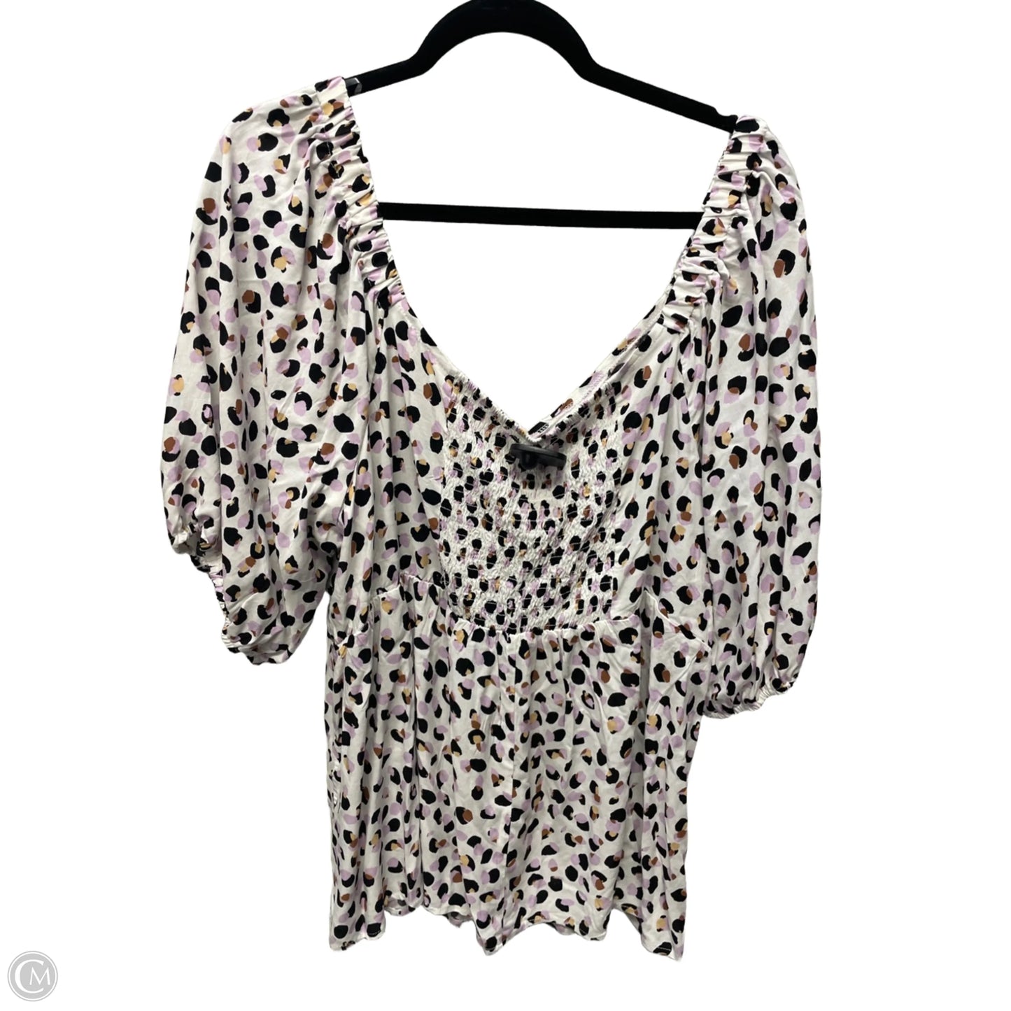 Blouse Short Sleeve By Cato In Animal Print, Size: 3x