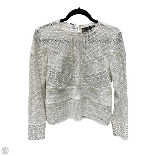 Blouse Long Sleeve By james coviello In Cream, Size: S