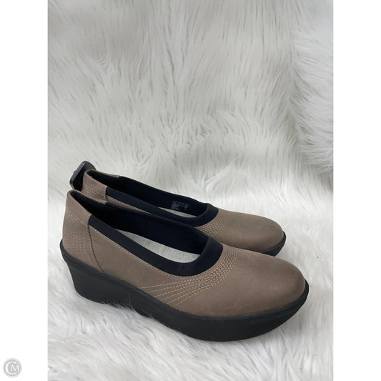 Shoes Heels Wedge By Clarks In Brown, Size: 8