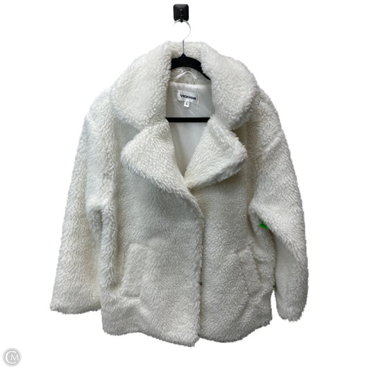 Coat Faux Fur & Sherpa By Vigoss In Cream, Size: L