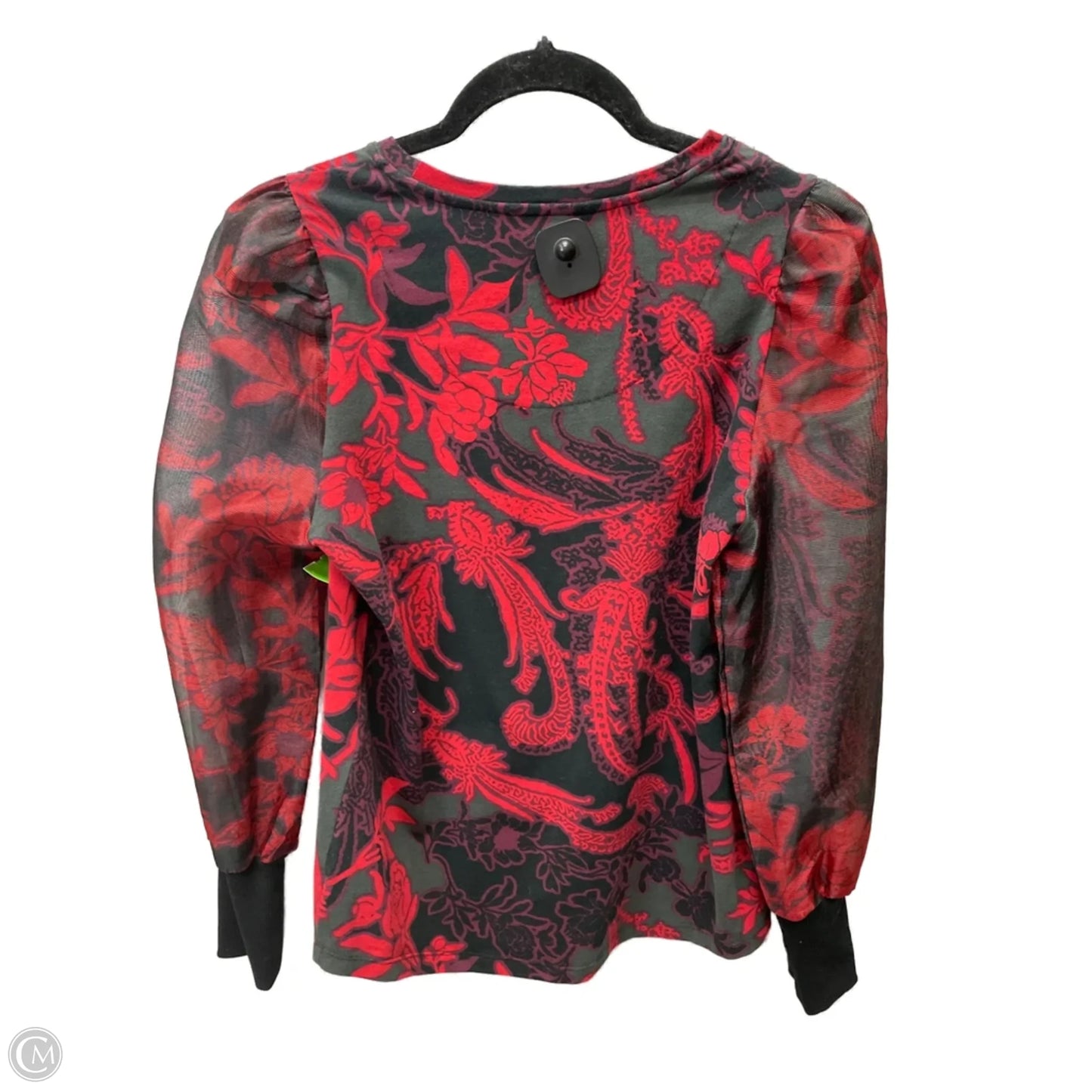 Top Long Sleeve By Chicos In Black & Red, Size: S