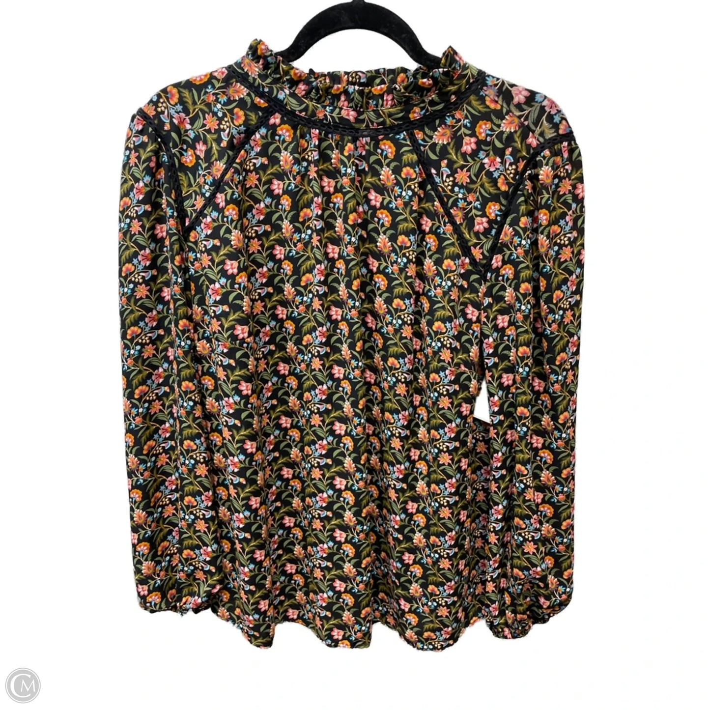 Blouse Long Sleeve By Loft In Floral Print, Size: 1x