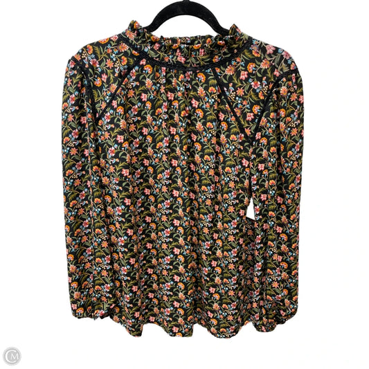 Blouse Long Sleeve By Loft In Floral Print, Size: 1x