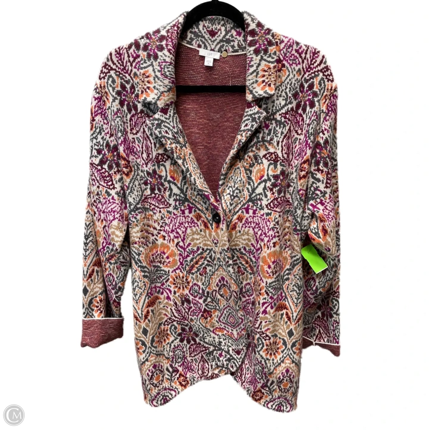 Jacket Other By J. Jill In Grey & Purple, Size: Xl
