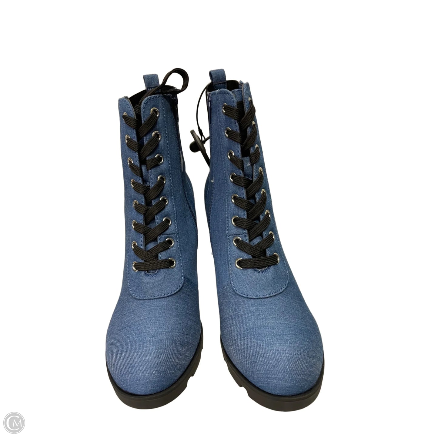 Boots Ankle Heels By Rouge In Blue Denim, Size: 10