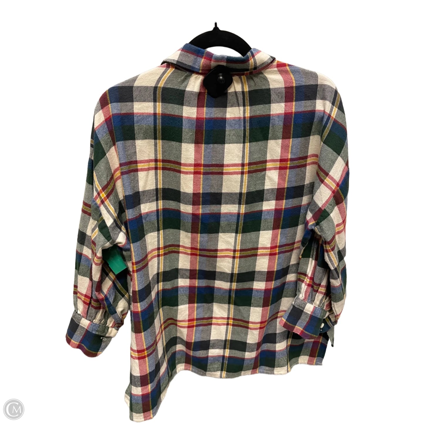 Top Long Sleeve By The Great. In Plaid Pattern, Size: Xs