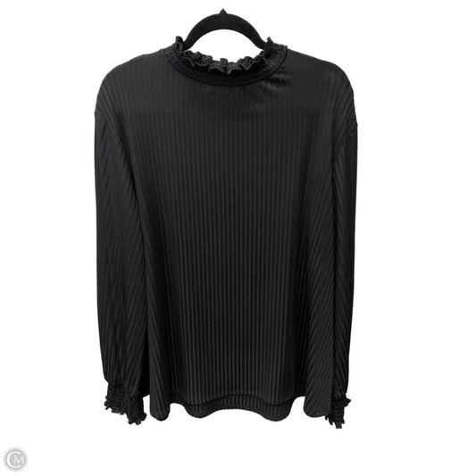Blouse Long Sleeve By Cato In Black, Size: 1x