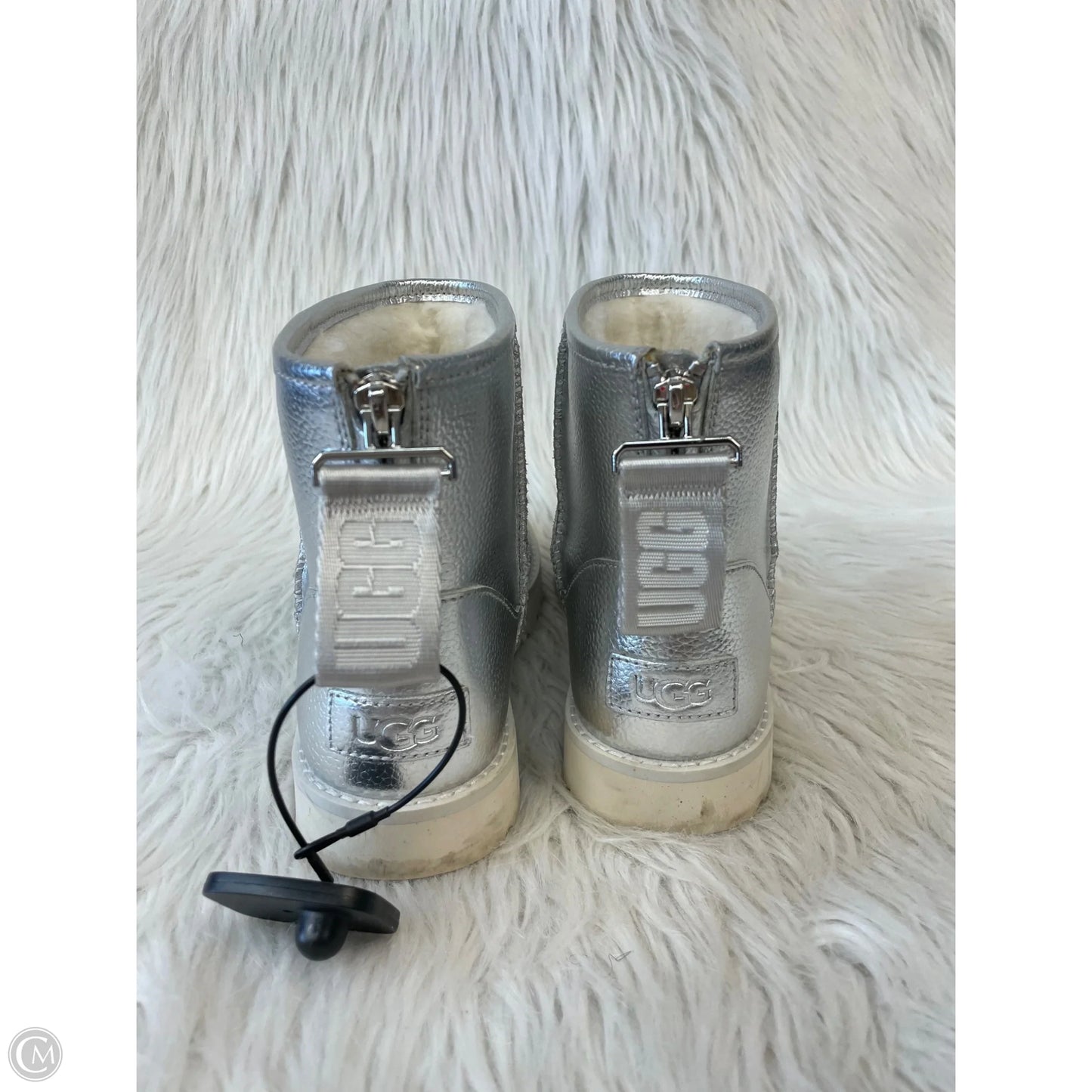 Boots Designer By Ugg In Silver, Size: 7