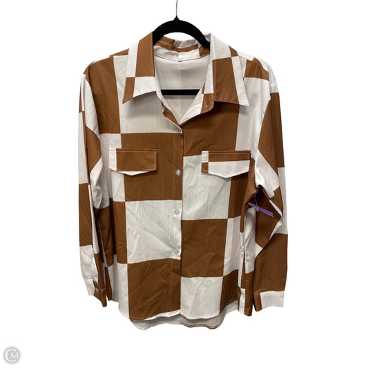 Blouse Long Sleeve By Clothes Mentor In Checkered Pattern, Size: 1x