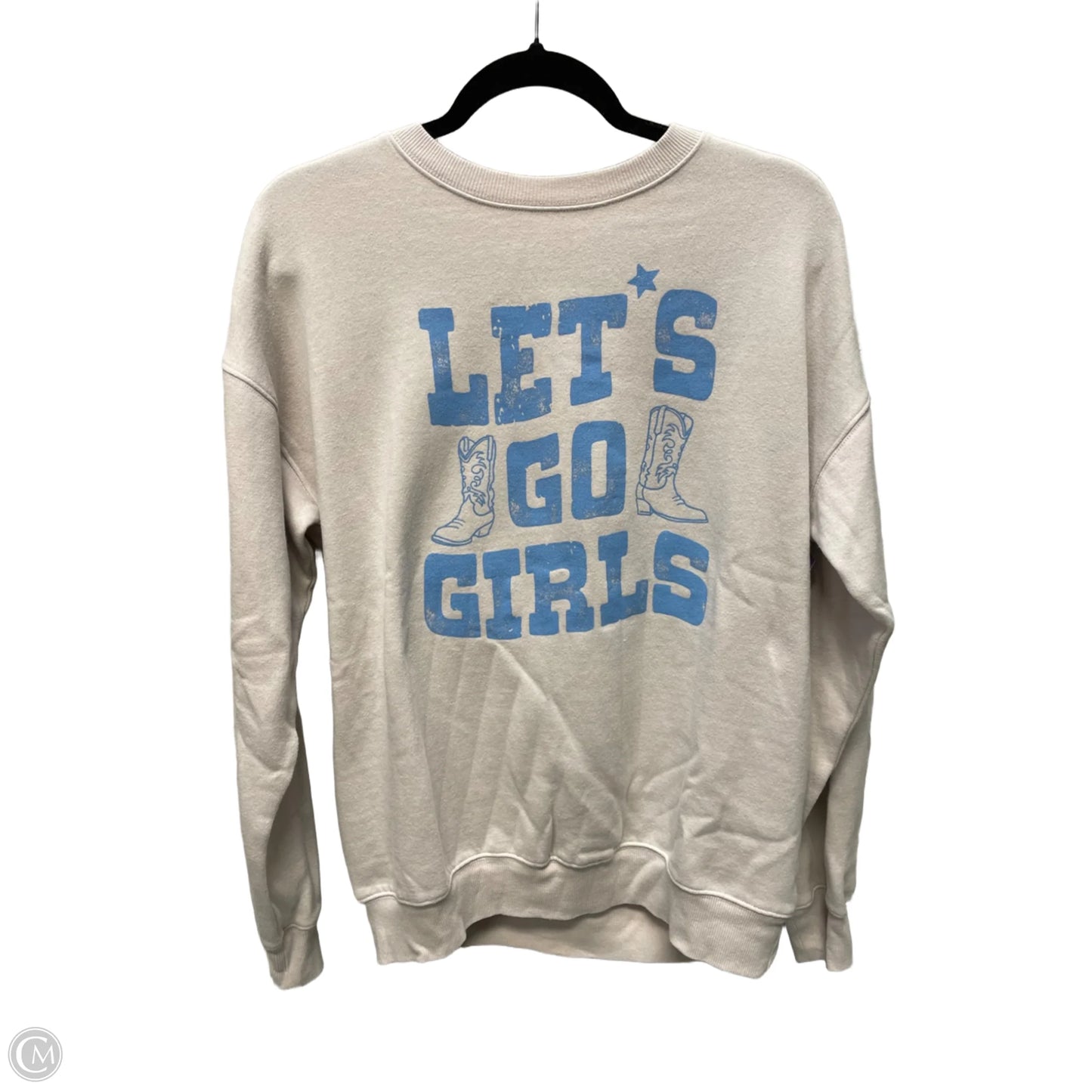 Sweatshirt Crewneck By Clothes Mentor In Cream, Size: L