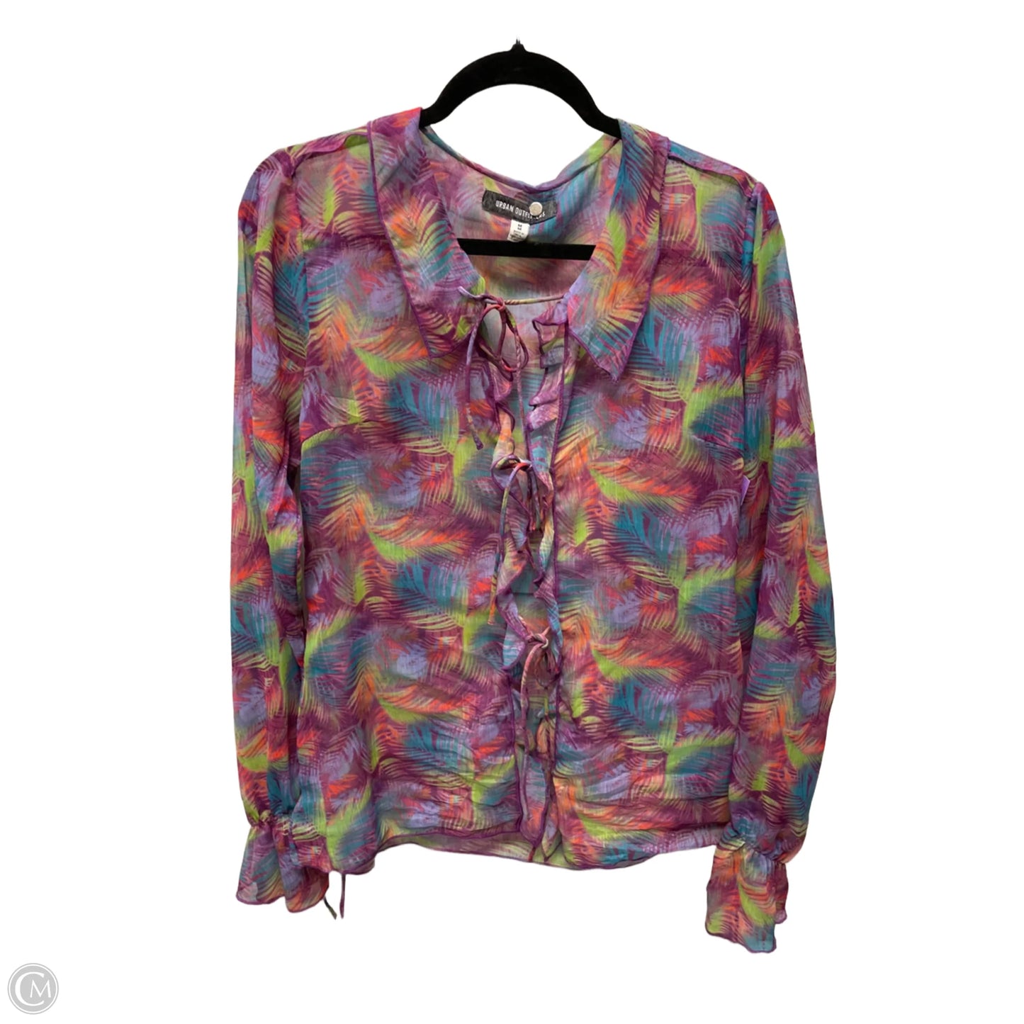 Blouse Long Sleeve By Urban Outfitters In Multi-colored, Size: M