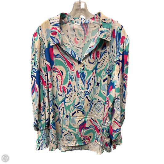 Blouse Long Sleeve By Clothes Mentor In Multi-colored, Size: 2x