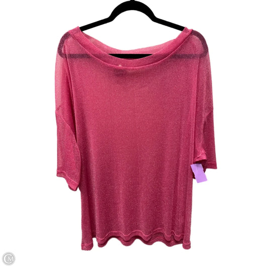 Blouse Short Sleeve By Clothes Mentor In Pink, Size: 1x