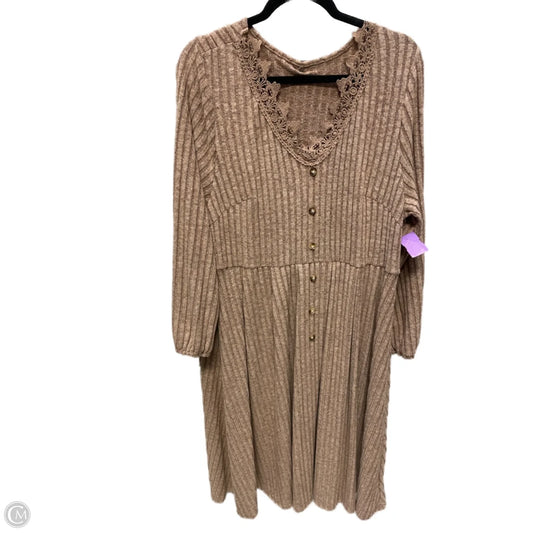 Dress Casual Short By Shein In Tan, Size: 4x