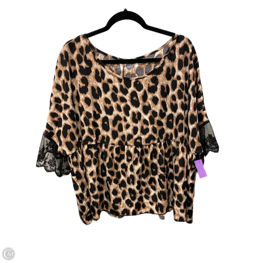 Blouse Short Sleeve By Shein In Animal Print, Size: 3x