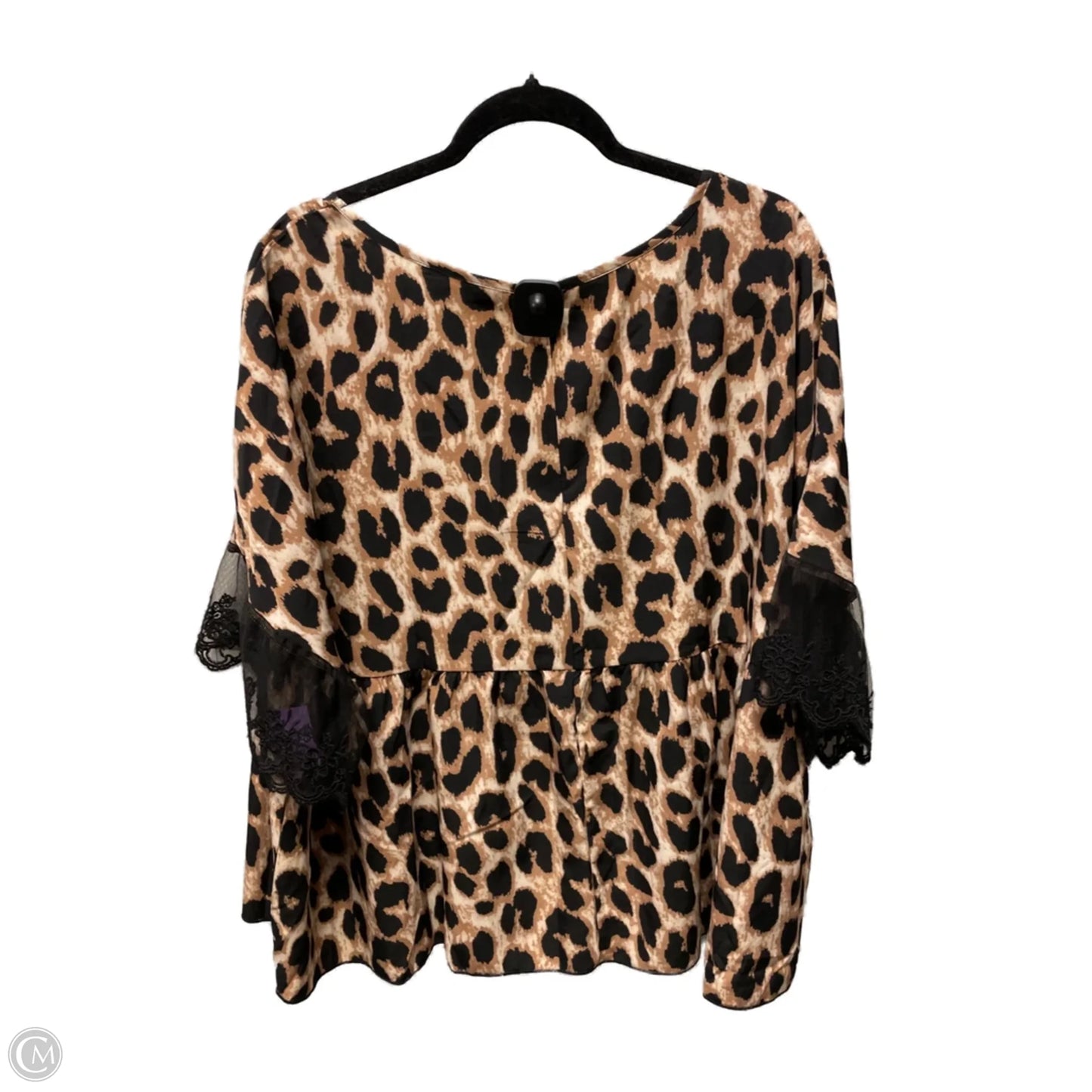 Blouse Short Sleeve By Shein In Animal Print, Size: 3x