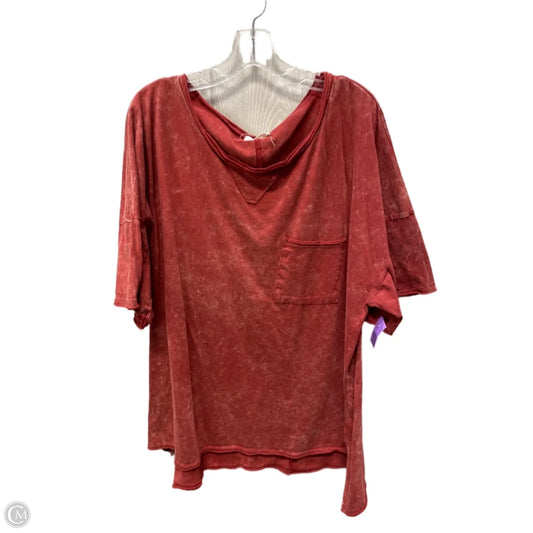 Top Short Sleeve By Zenana Outfitters In Red, Size: 2x