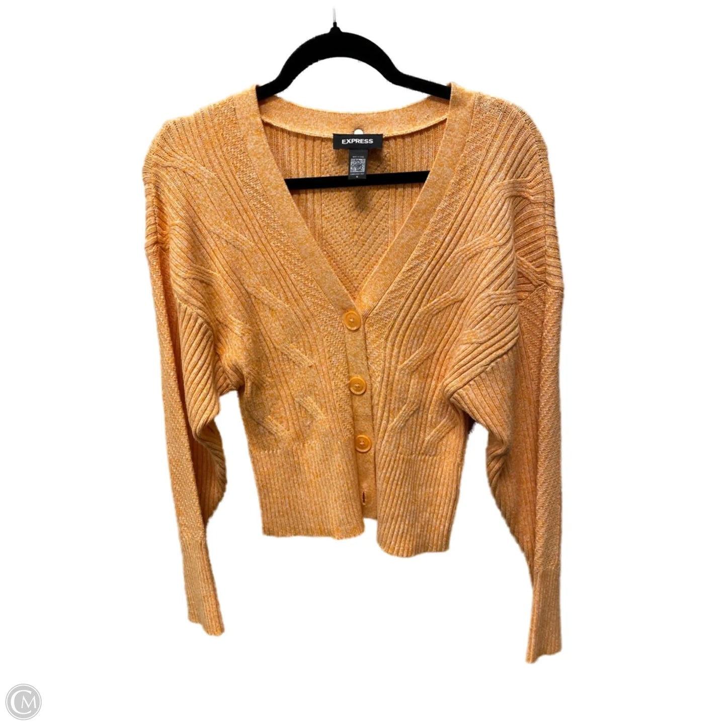 Sweater Cardigan By Express In Orange, Size: M