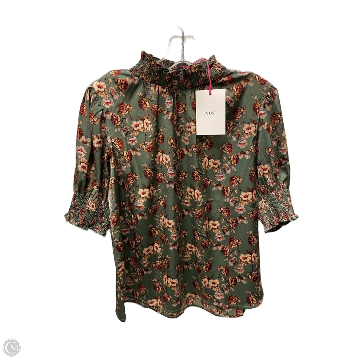 Blouse Short Sleeve By Voy In Floral Print, Size: S
