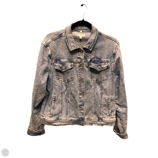 Jacket Denim By Wonderly In Blue Denim, Size: Xl
