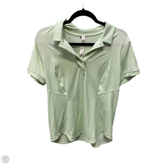 Athletic Top Short Sleeve By Lululemon In Green, Size: 10