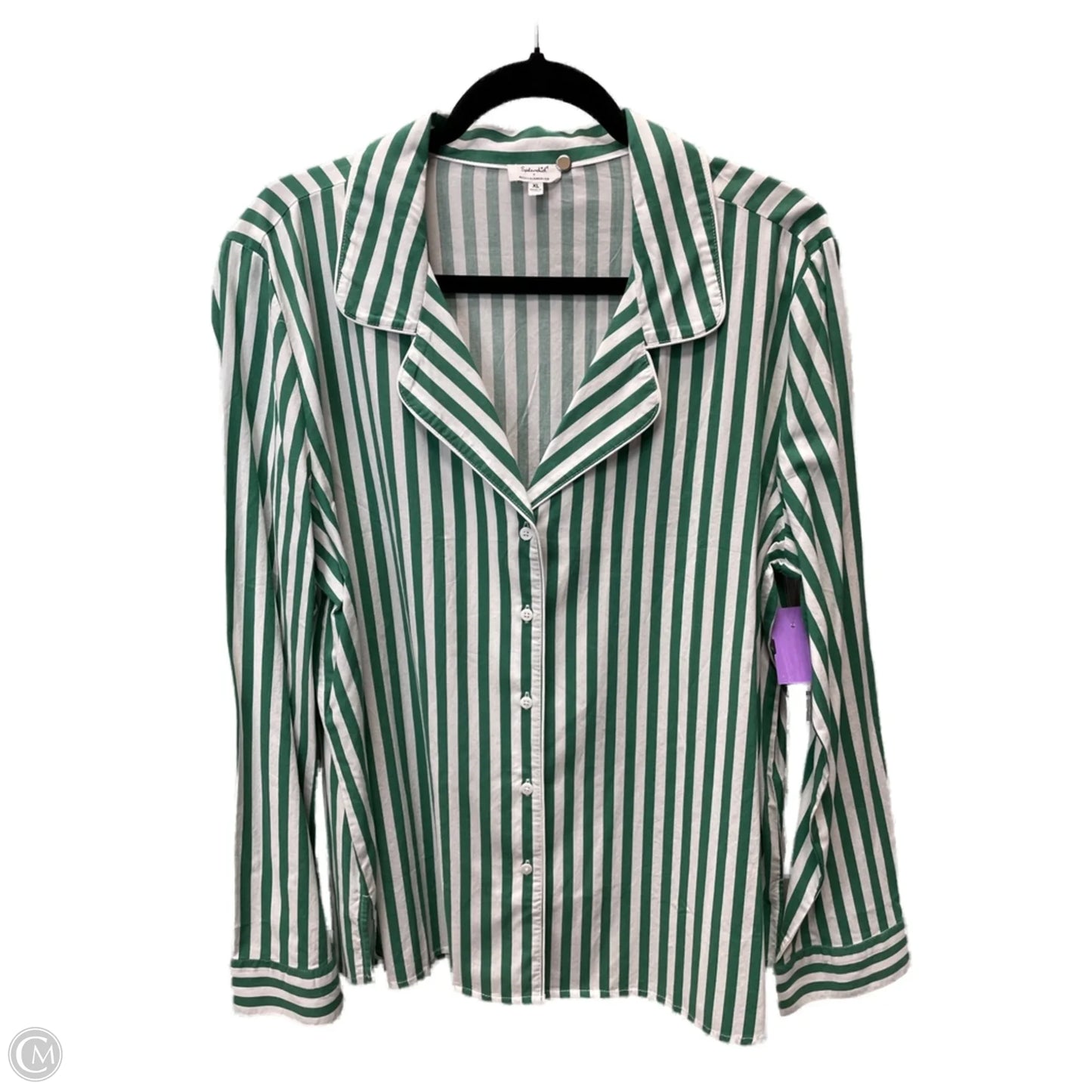 Blouse Long Sleeve By Splendid In Striped Pattern, Size: Xl