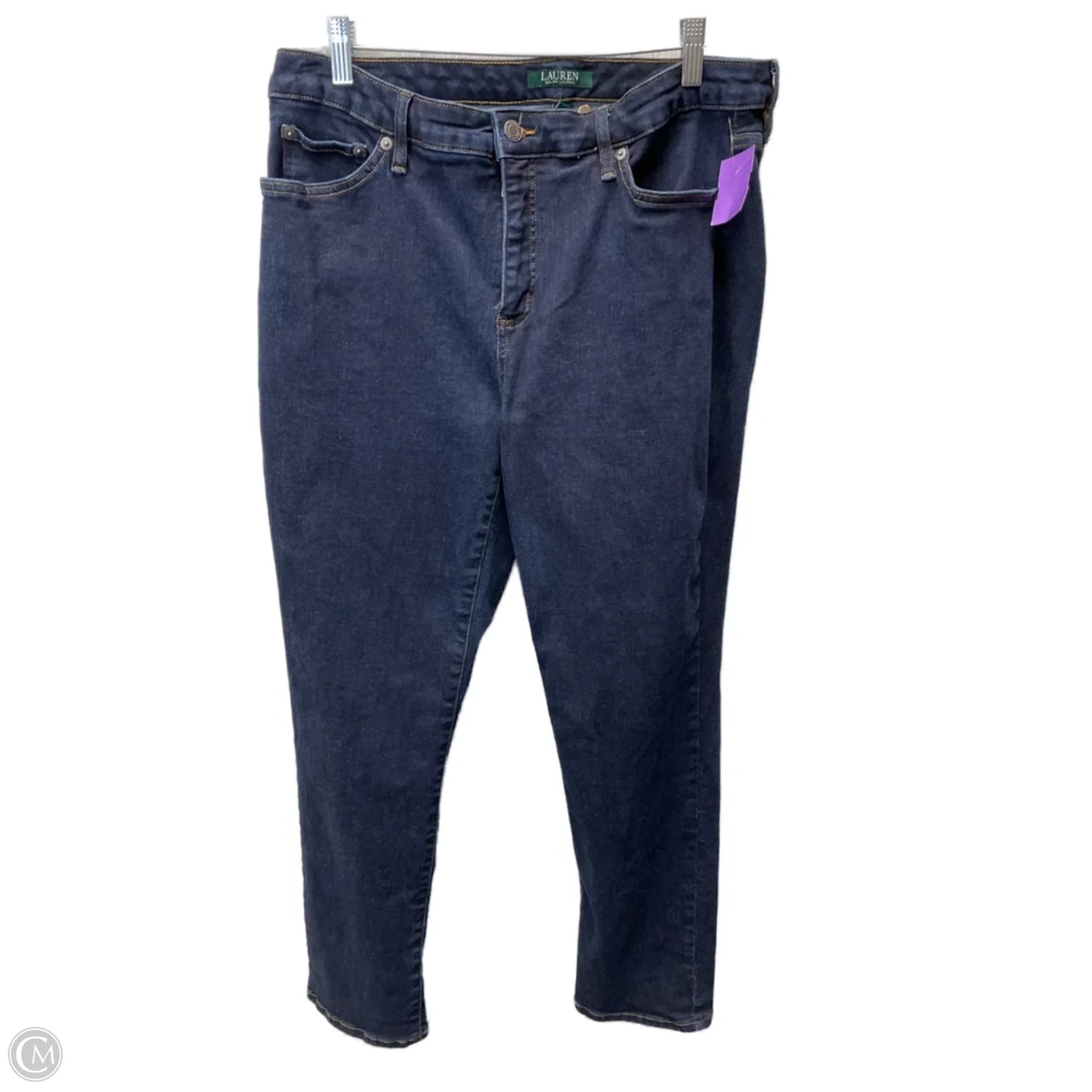 Jeans Straight By Lauren By Ralph Lauren In Blue Denim, Size: 18