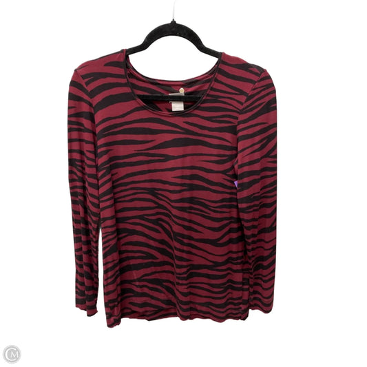 Top Long Sleeve By Chicos In Zebra Print, Size: M