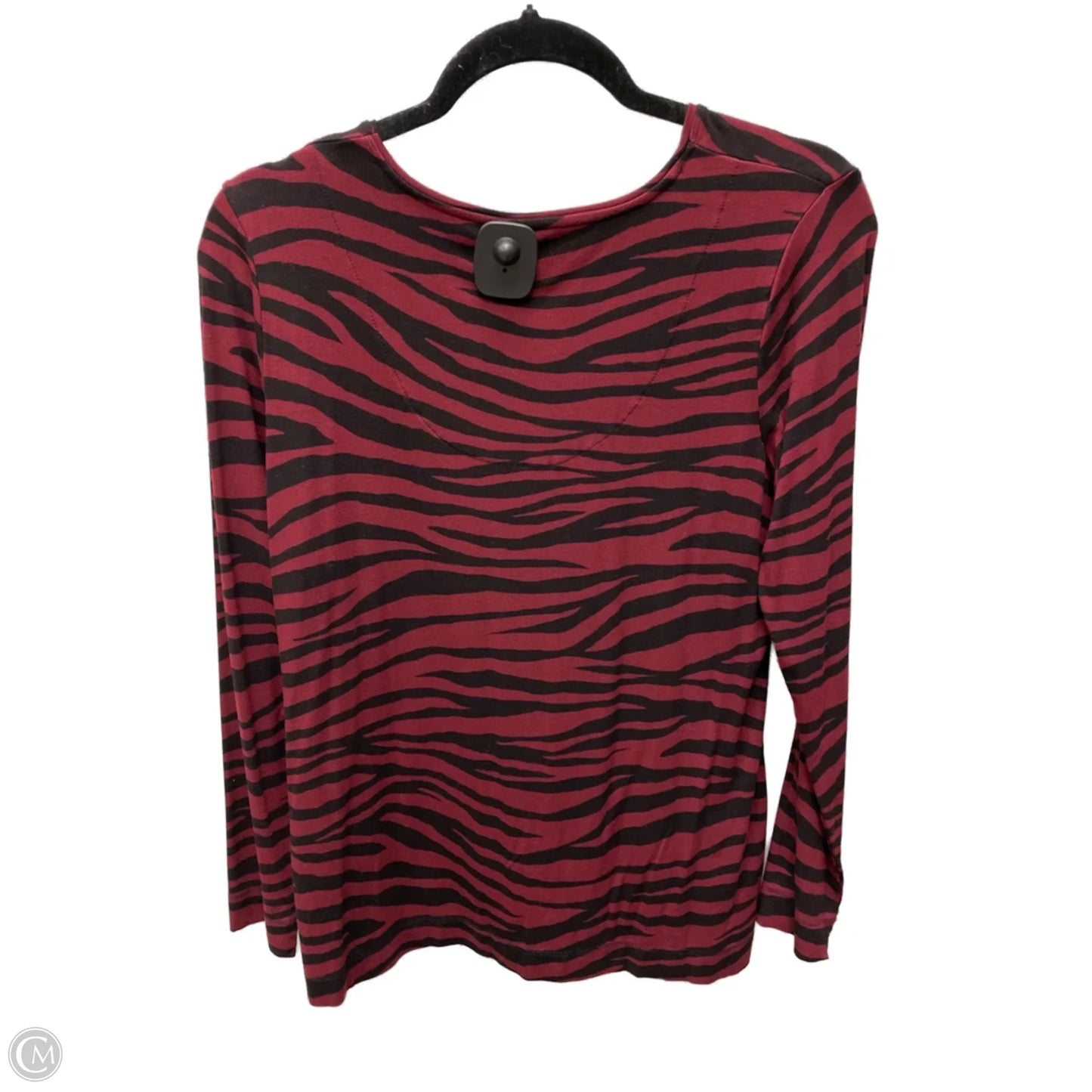 Top Long Sleeve By Chicos In Zebra Print, Size: M