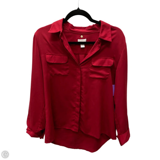 Blouse Long Sleeve By Chicos In Red, Size: S