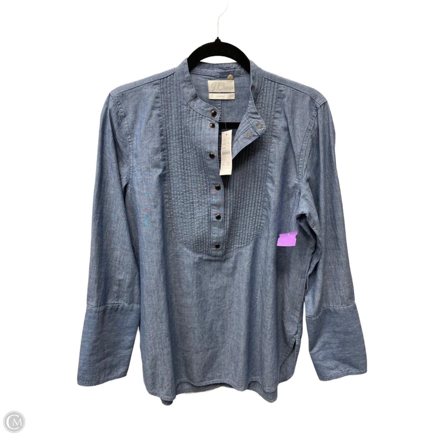 Tunic Long Sleeve By J. Crew In Blue Denim, Size: S
