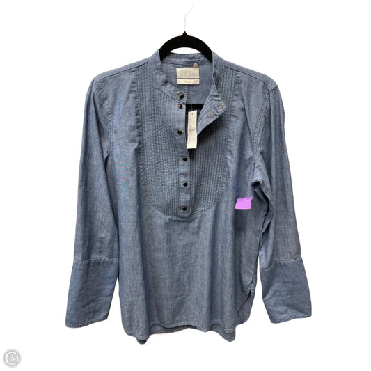Tunic Long Sleeve By J. Crew In Blue Denim, Size: S