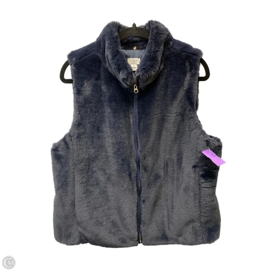 Vest Faux Fur & Sherpa By J. Crew In Navy, Size: L