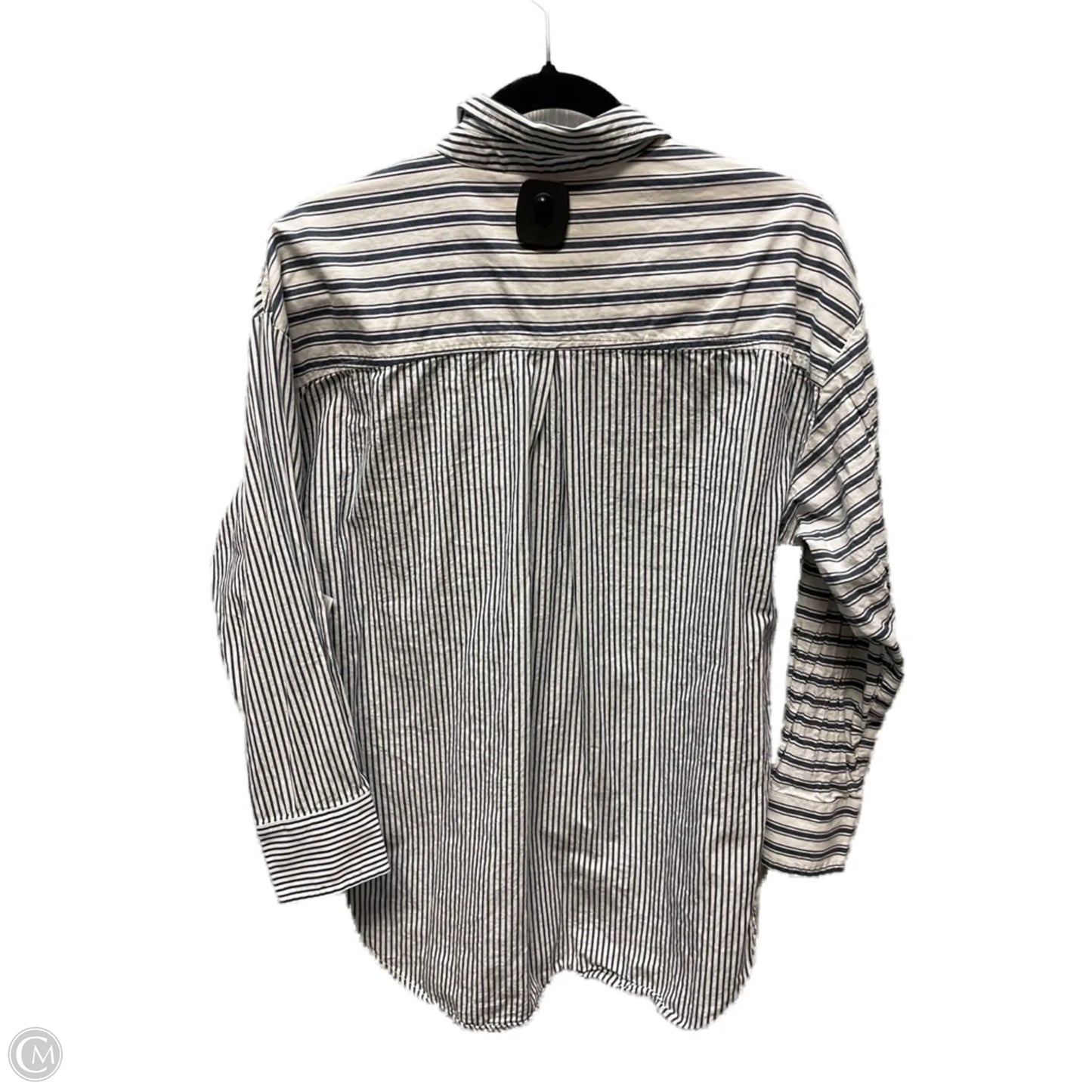 Blouse Long Sleeve By Maeve In Striped Pattern, Size: S