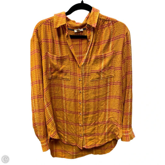 Tunic Long Sleeve By Pilcro In Orange & Pink, Size: S
