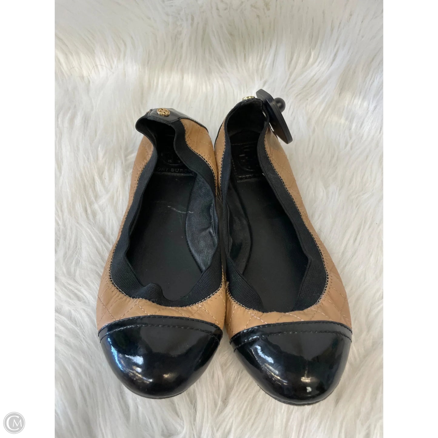 Shoes Designer By Tory Burch In Black & Tan, Size: 7.5