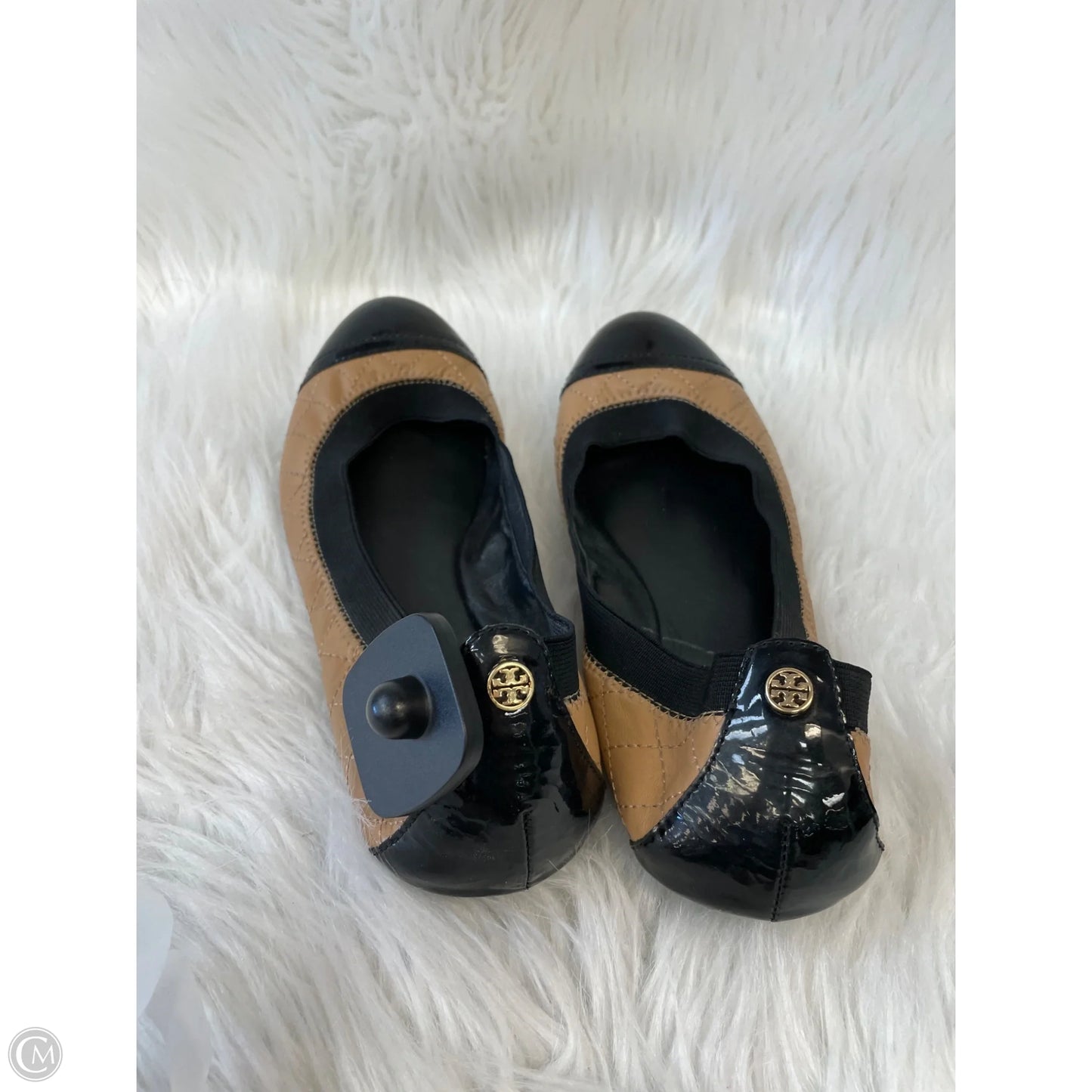 Shoes Designer By Tory Burch In Black & Tan, Size: 7.5