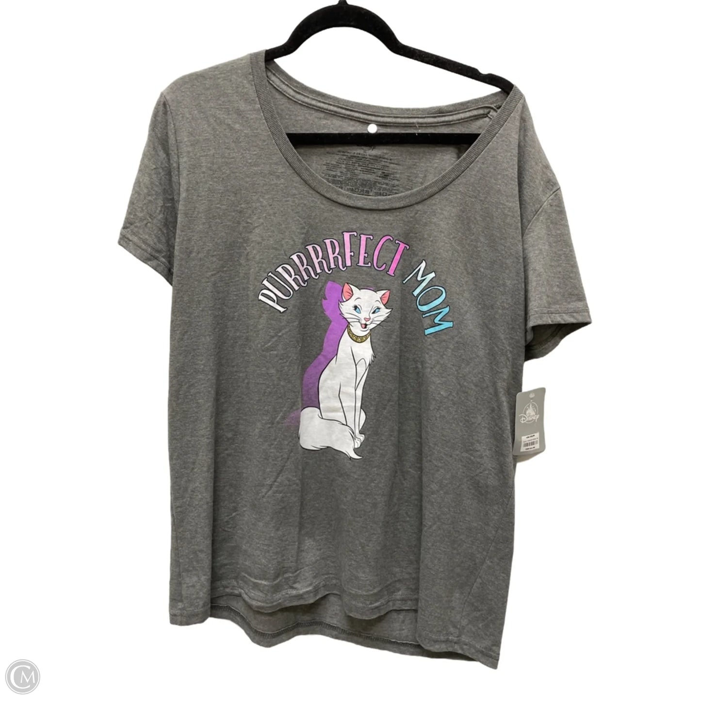 Top Short Sleeve By Disney Store In Grey, Size: 1x