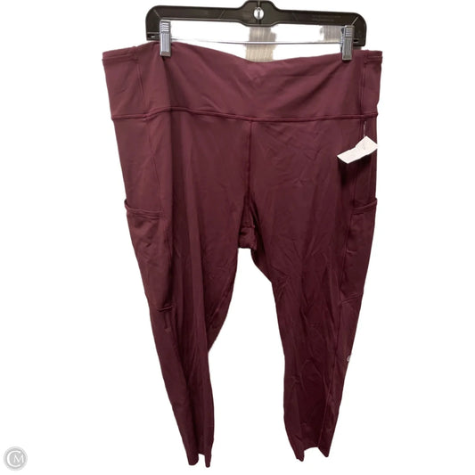 Athletic Leggings By Lululemon In Maroon, Size: 20