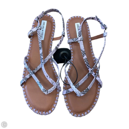 Sandals Flats By Chelsea And Violet In Snakeskin Print, Size: 9.5
