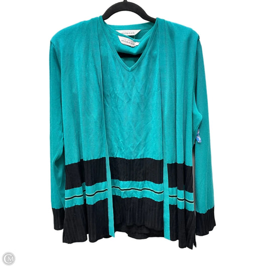 Sweater 2pc By Misook In Black & Blue, Size: M