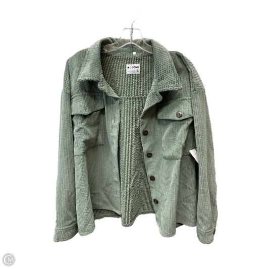 Jacket Shirt By Ci Sono In Green, Size: L