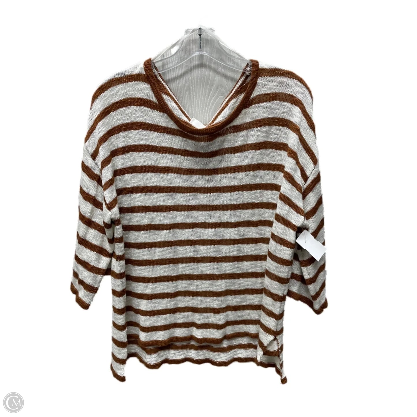 Sweater Short Sleeve By Wishlist In Striped Pattern, Size: M