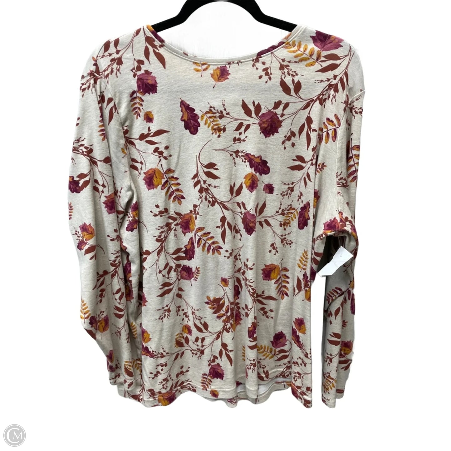 Top Long Sleeve Basic By Croft And Barrow In Floral Print, Size: 2x